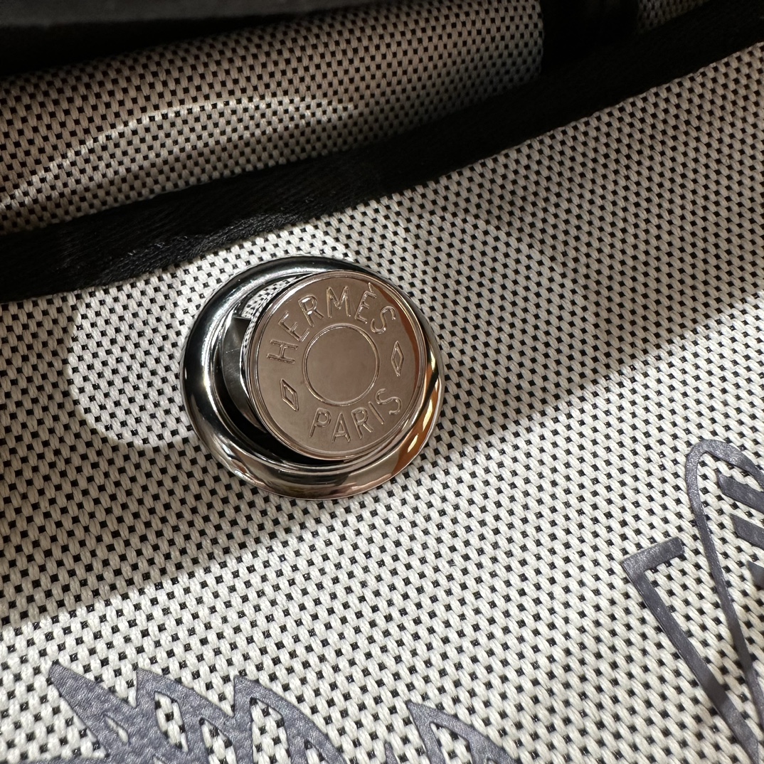 Hermès  Herbag 31 Black silver Pegasus Canvas and cowhide