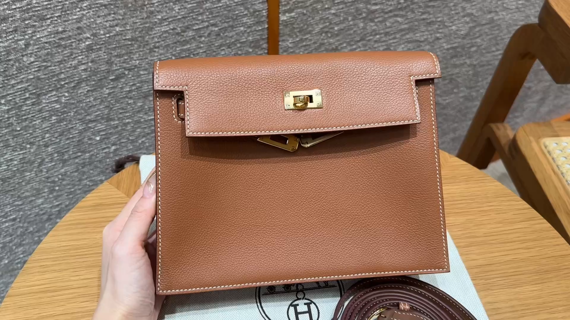 Hermès Kelly danse 22  Gold Evercolor