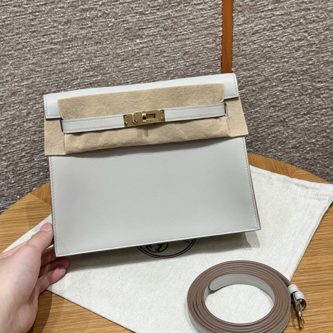 Hermès Kelly danse 22 Pearl Gray Swift