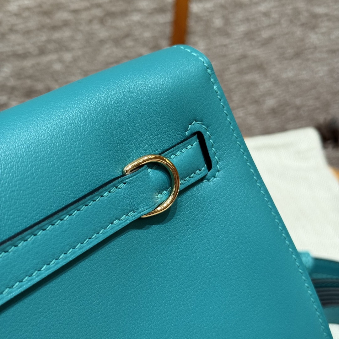 Hermès Kelly danse 22 Blue paon Swift