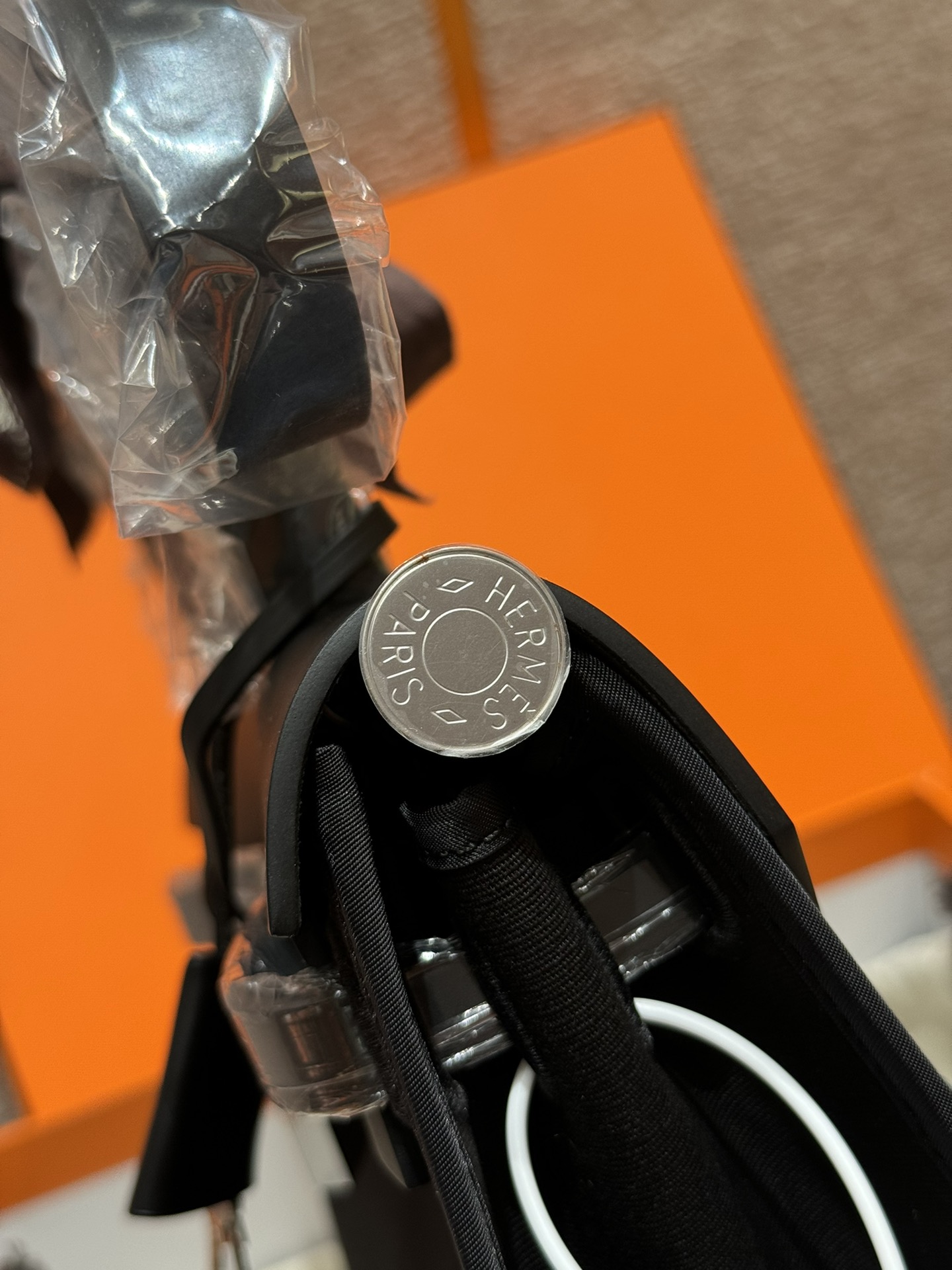 Hermès  Herbag 31 Noir canvas and cowhide