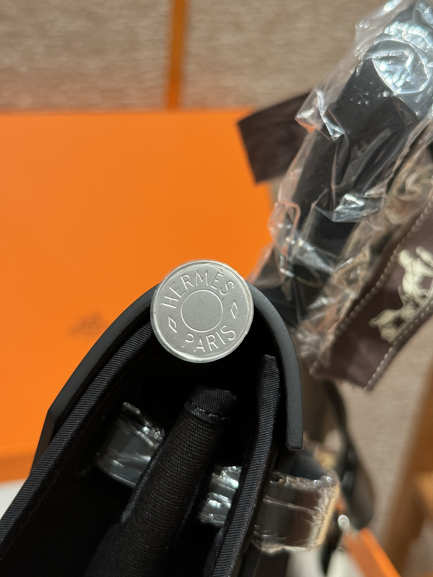 Hermès  Herbag 31 Noir canvas and cowhide