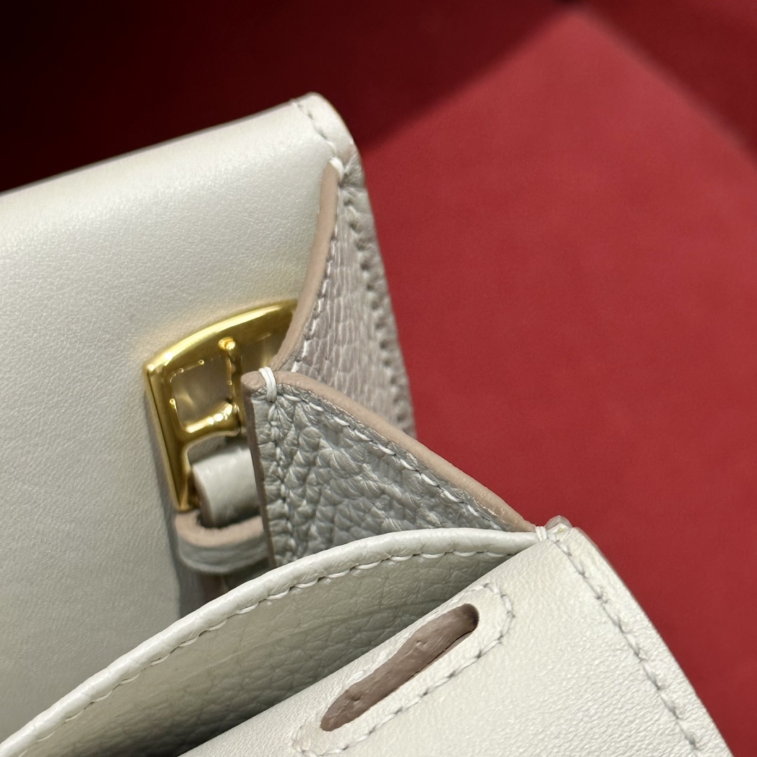 Hermès Halzan 25 Glacier white Togo