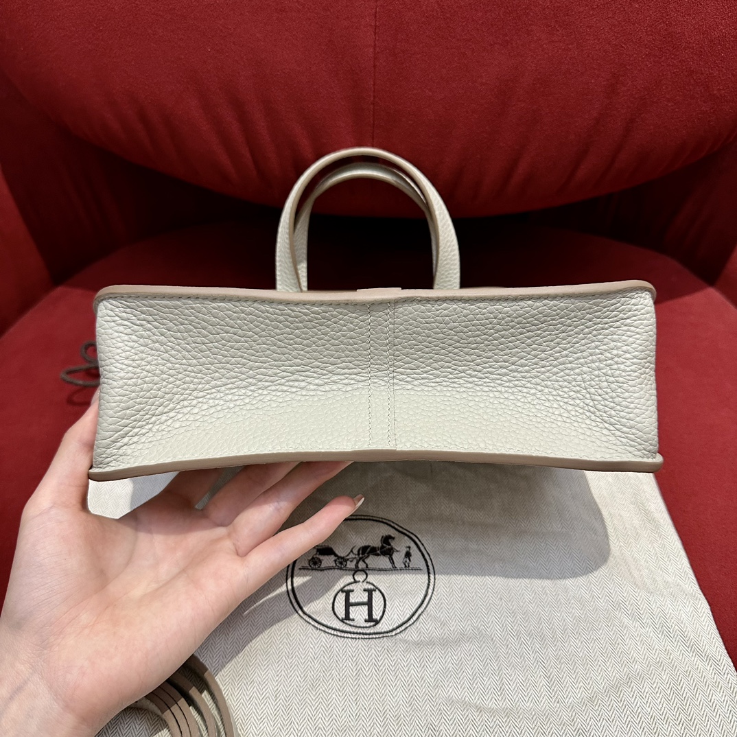 Hermès Halzan 25 Glacier white Togo
