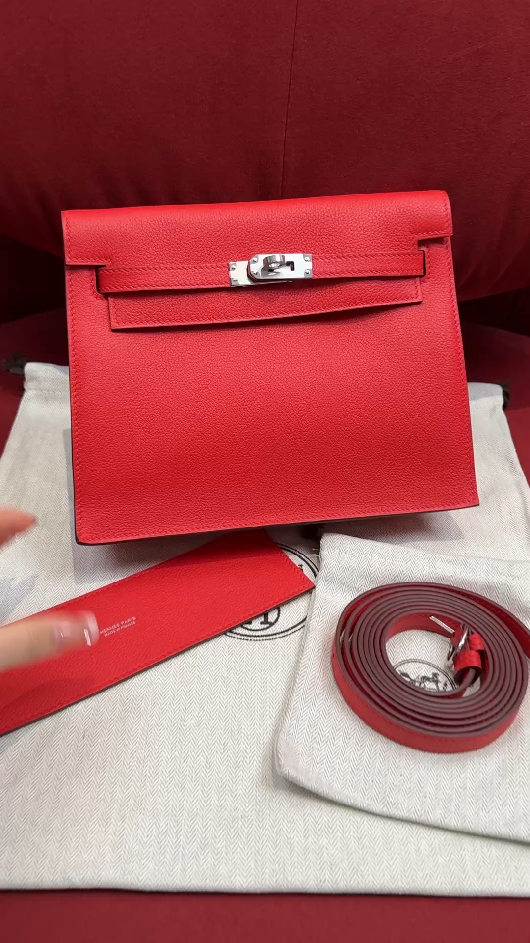 Hermès Kelly danse 22 Red Evercolor