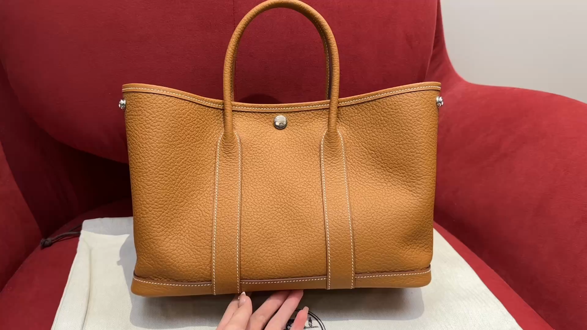 Hermès  Garden party 30  Taffy gold Clemence