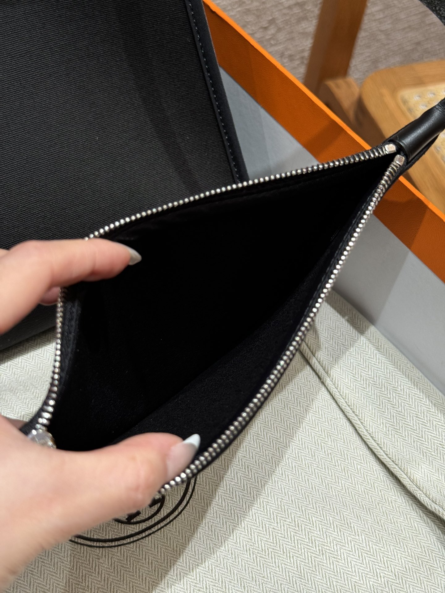 Hermès  Herbag 31 Noir canvas and cowhide