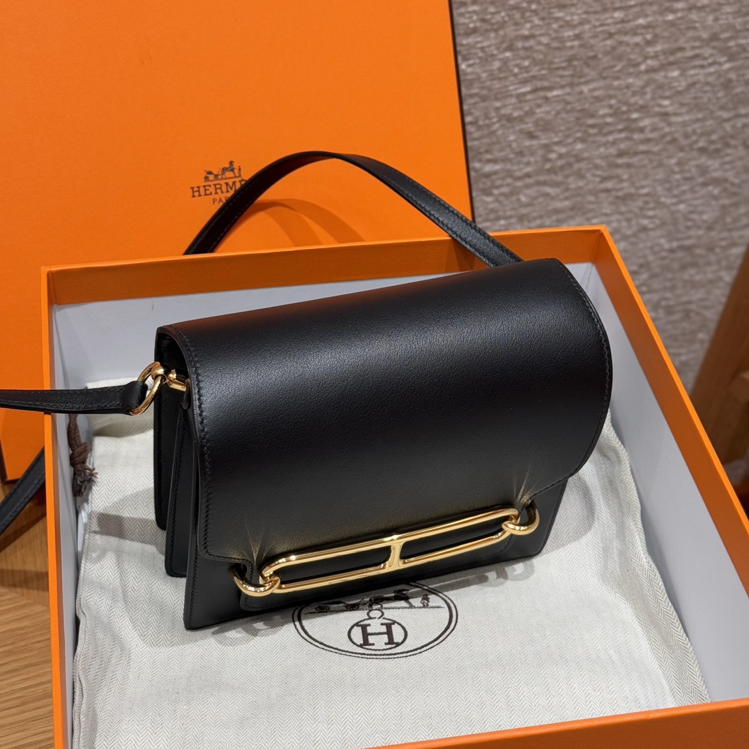 Hermès Roulis 18 Noir Swift