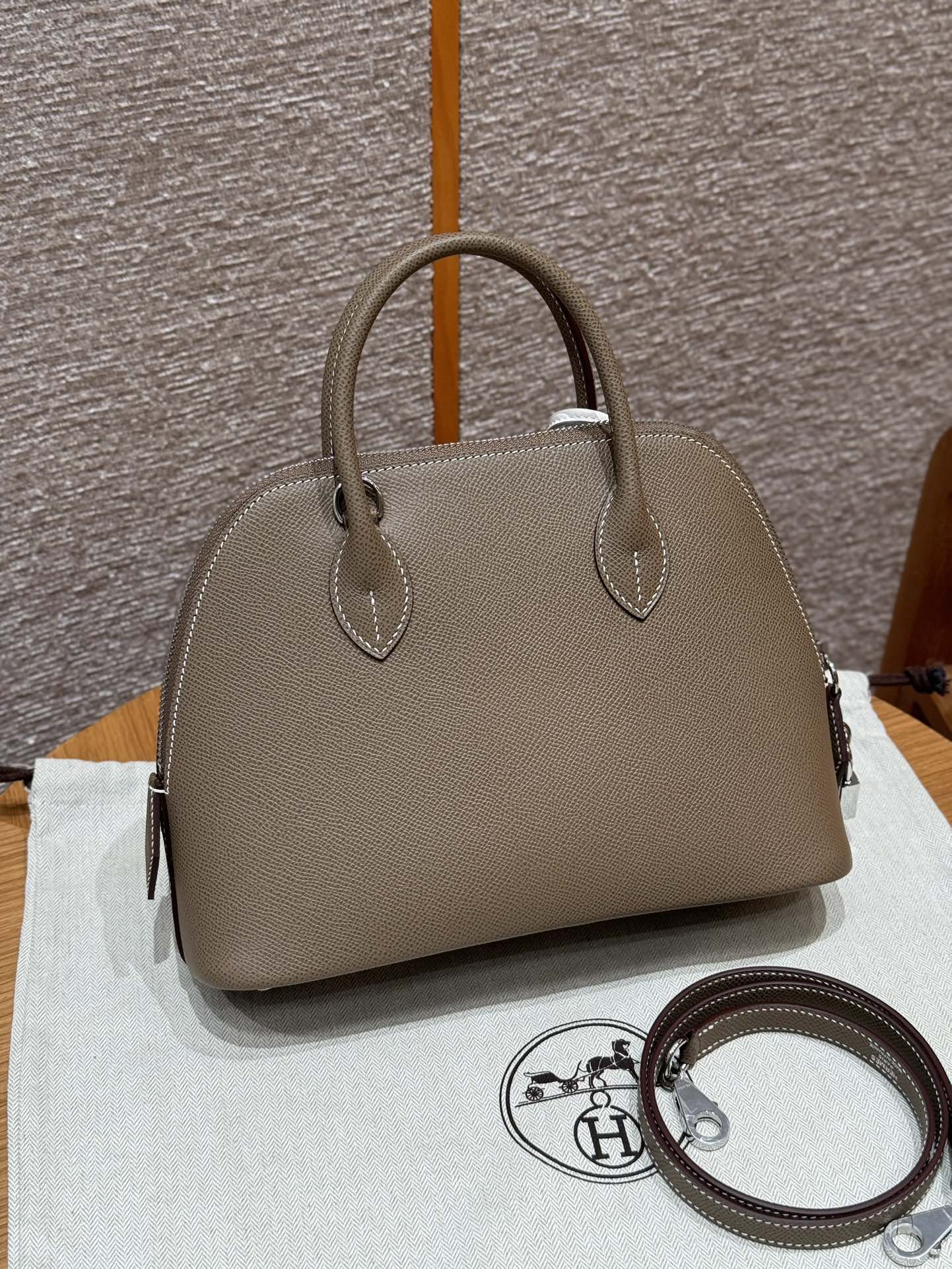 Hermès Bolide 25 Etoupe Epsom