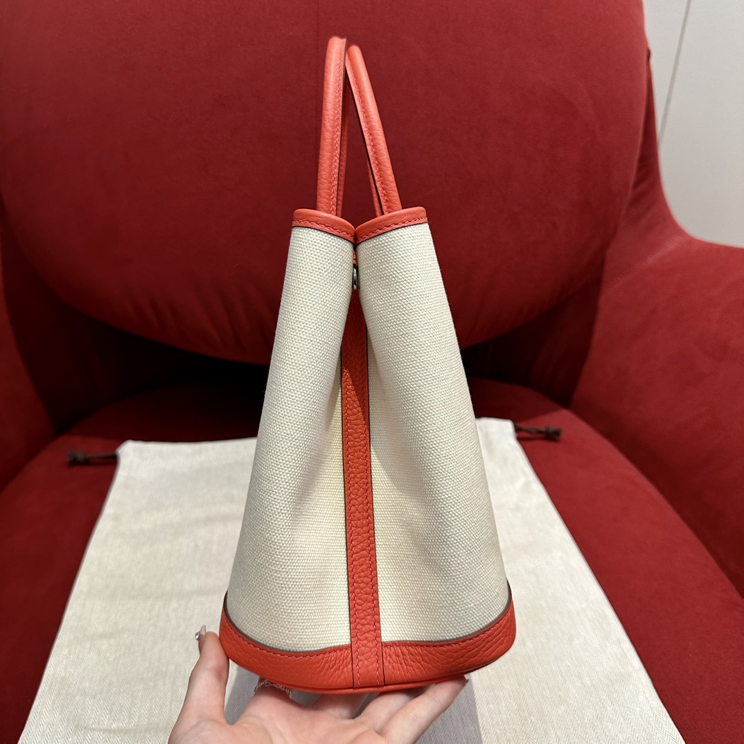 Hermès  Garden party 30 Texas pink  Canbas and Negonda