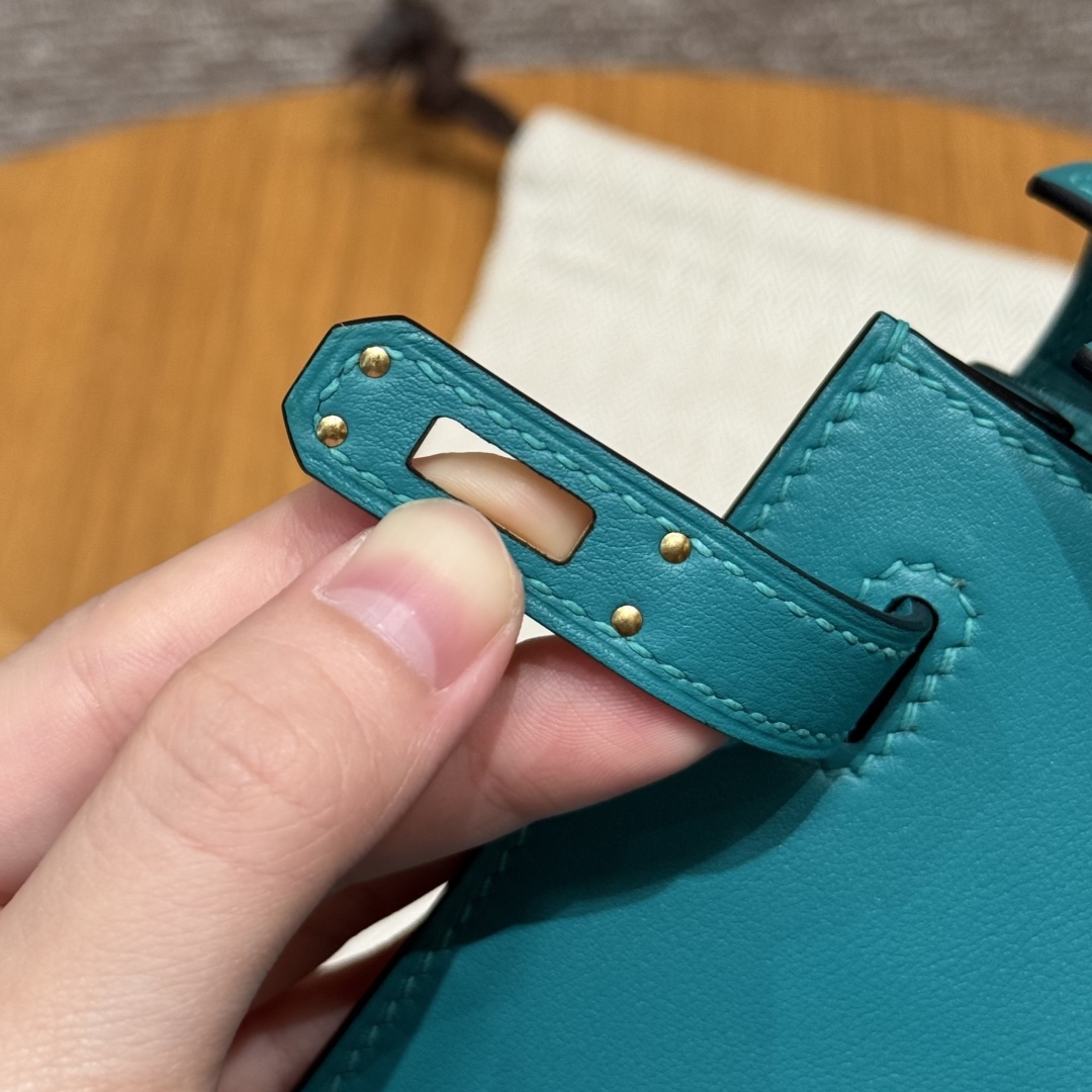 Hermès Kelly danse 22 Blue paon Swift