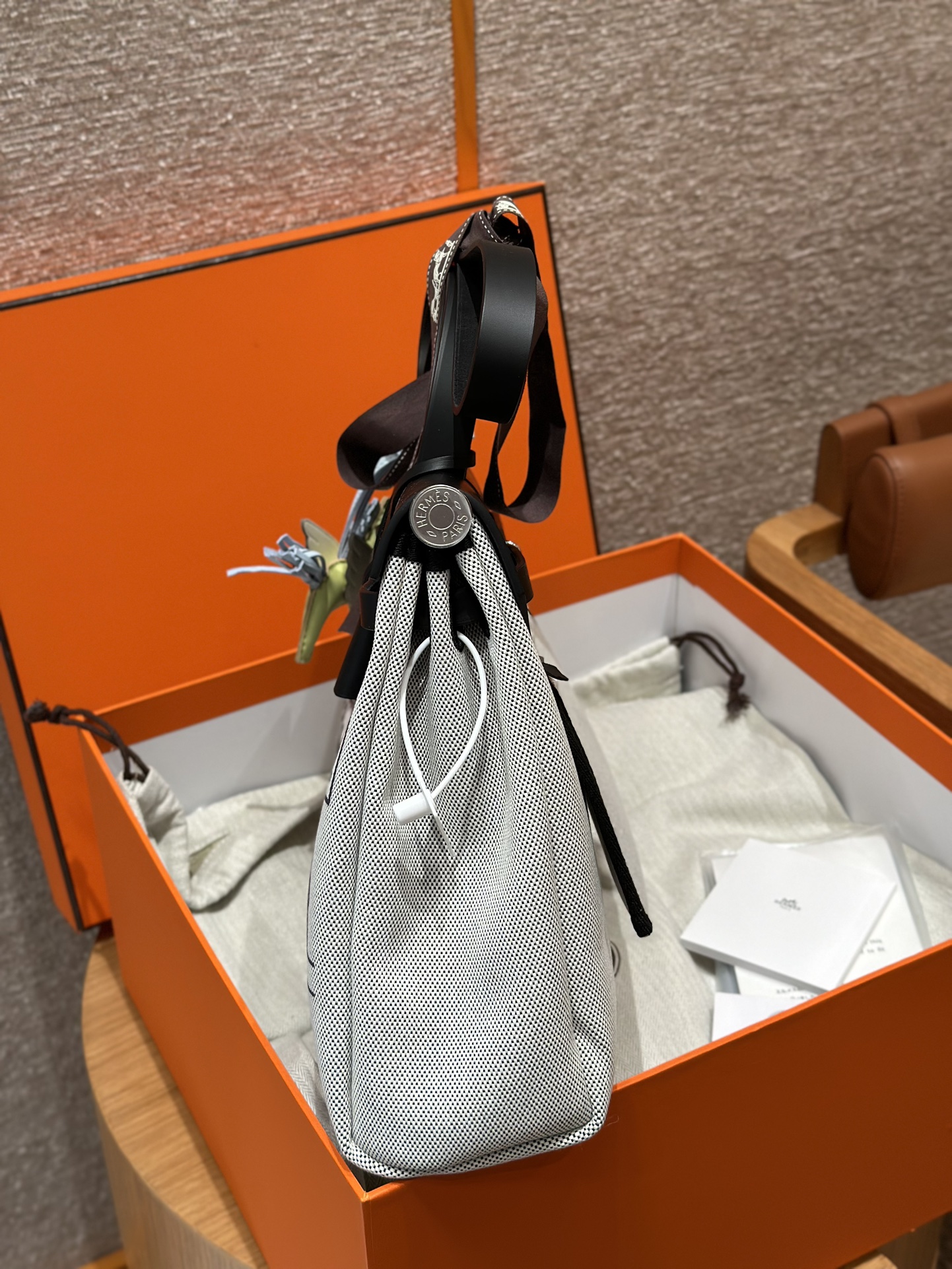Hermès  Herbag 31 Black silver Pegasus Canvas and cowhide