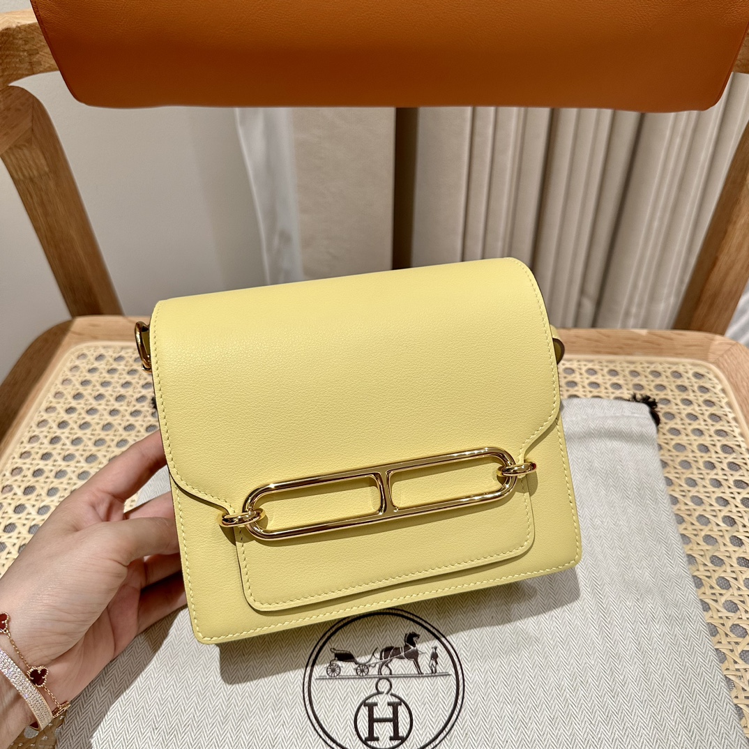 Hermès Roulis 19 Jaune Poussin Chever