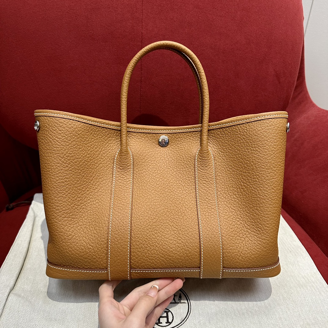 Hermès  Garden party 30  Taffy gold Clemence