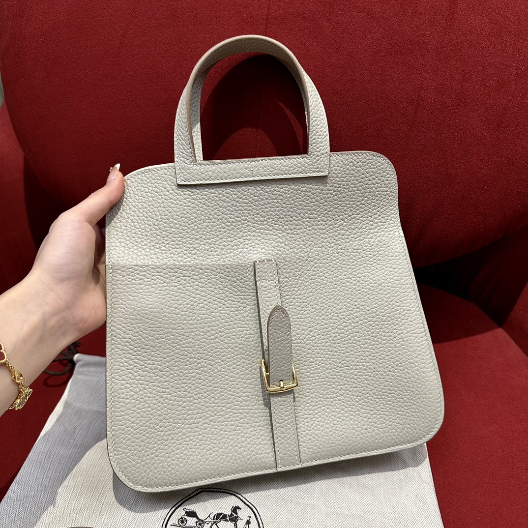 Hermès Halzan 25 Glacier white Togo