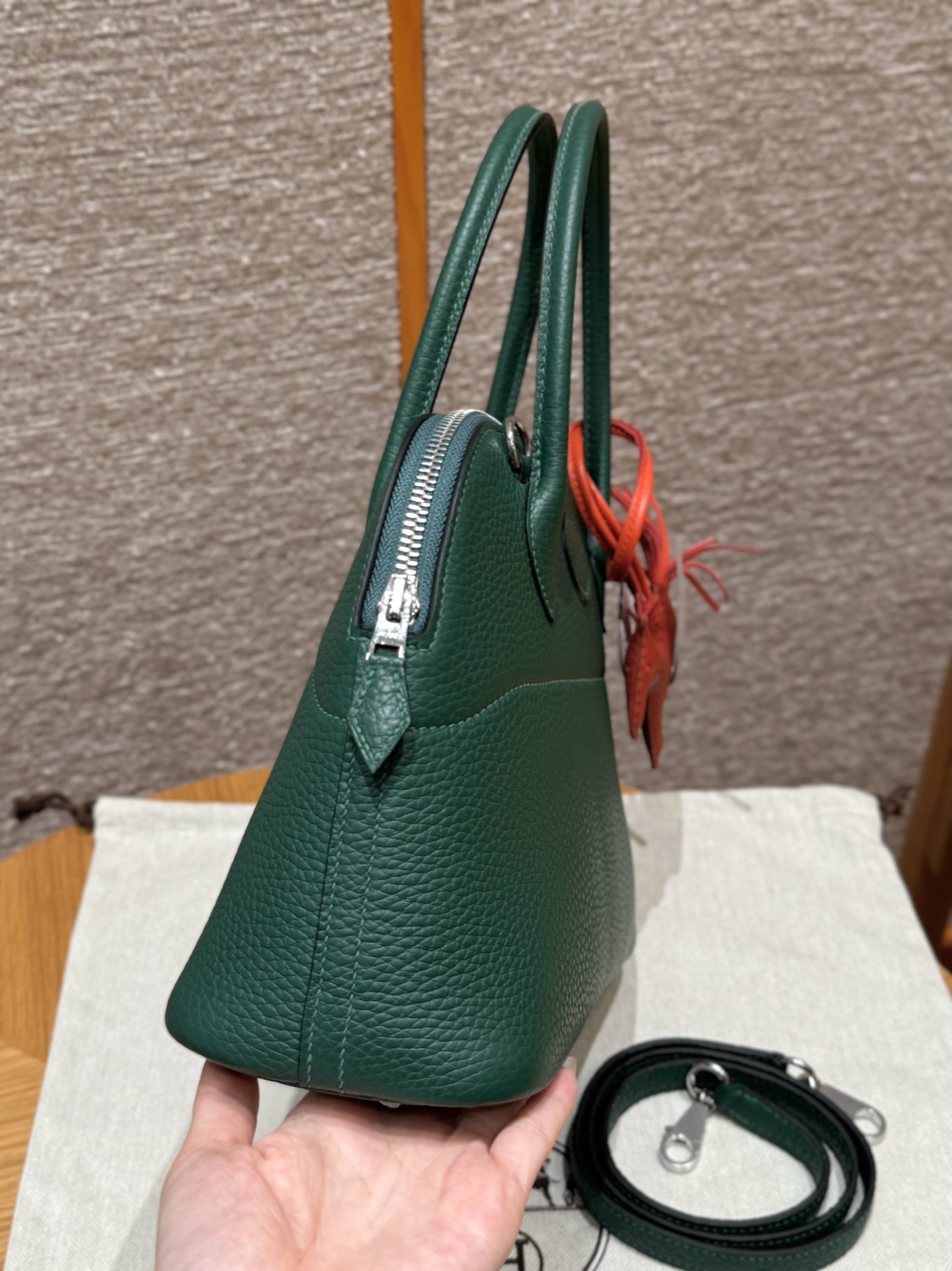 Hermès Bolide 27 Malachite Clemence