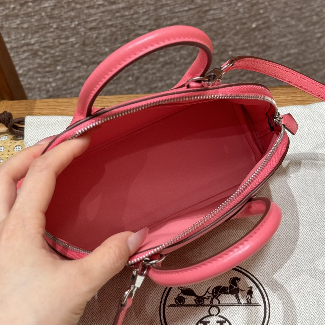 Hermès Bolide 21 Rose azalee Chever