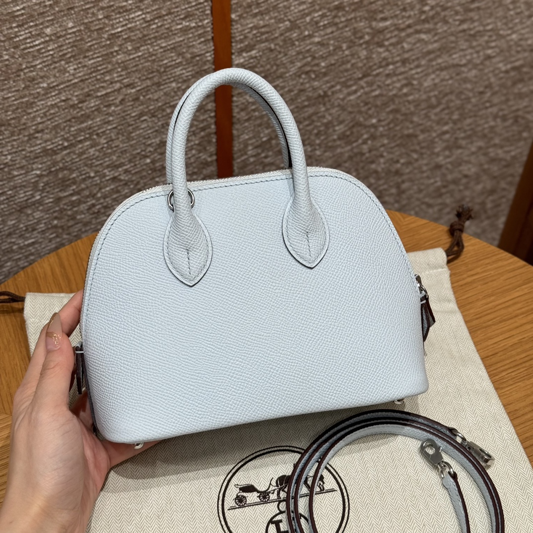 Hermès Bolide 18  Blue Brume Epsom