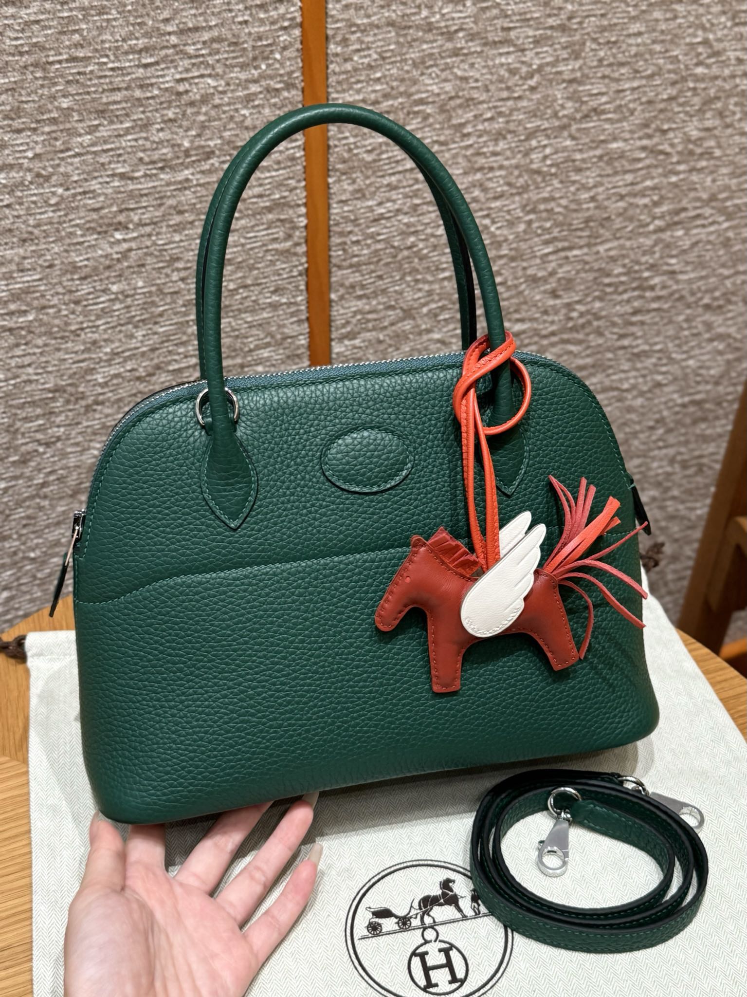 Hermès Bolide 27 Malachite Clemence