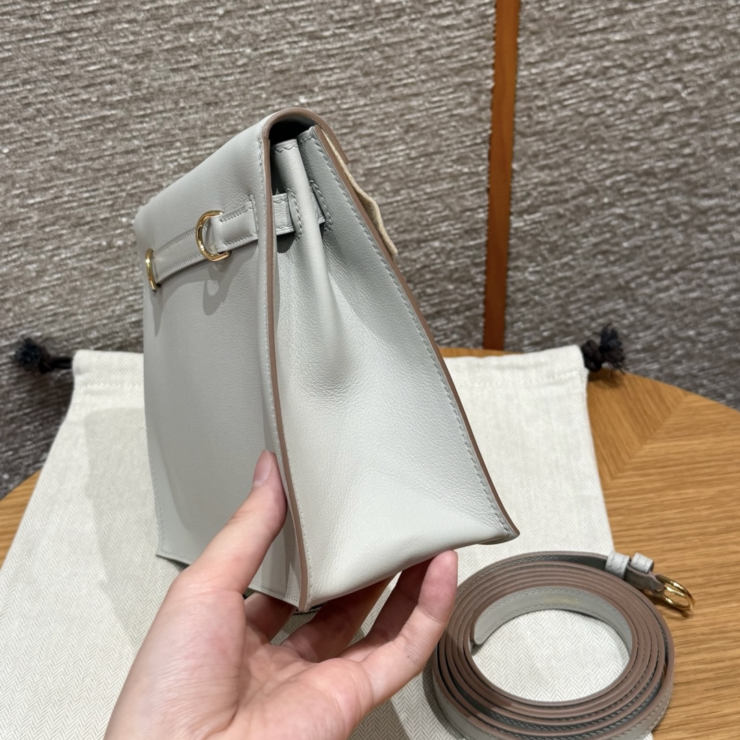 Hermès Kelly danse 22 Pearl Gray Swift