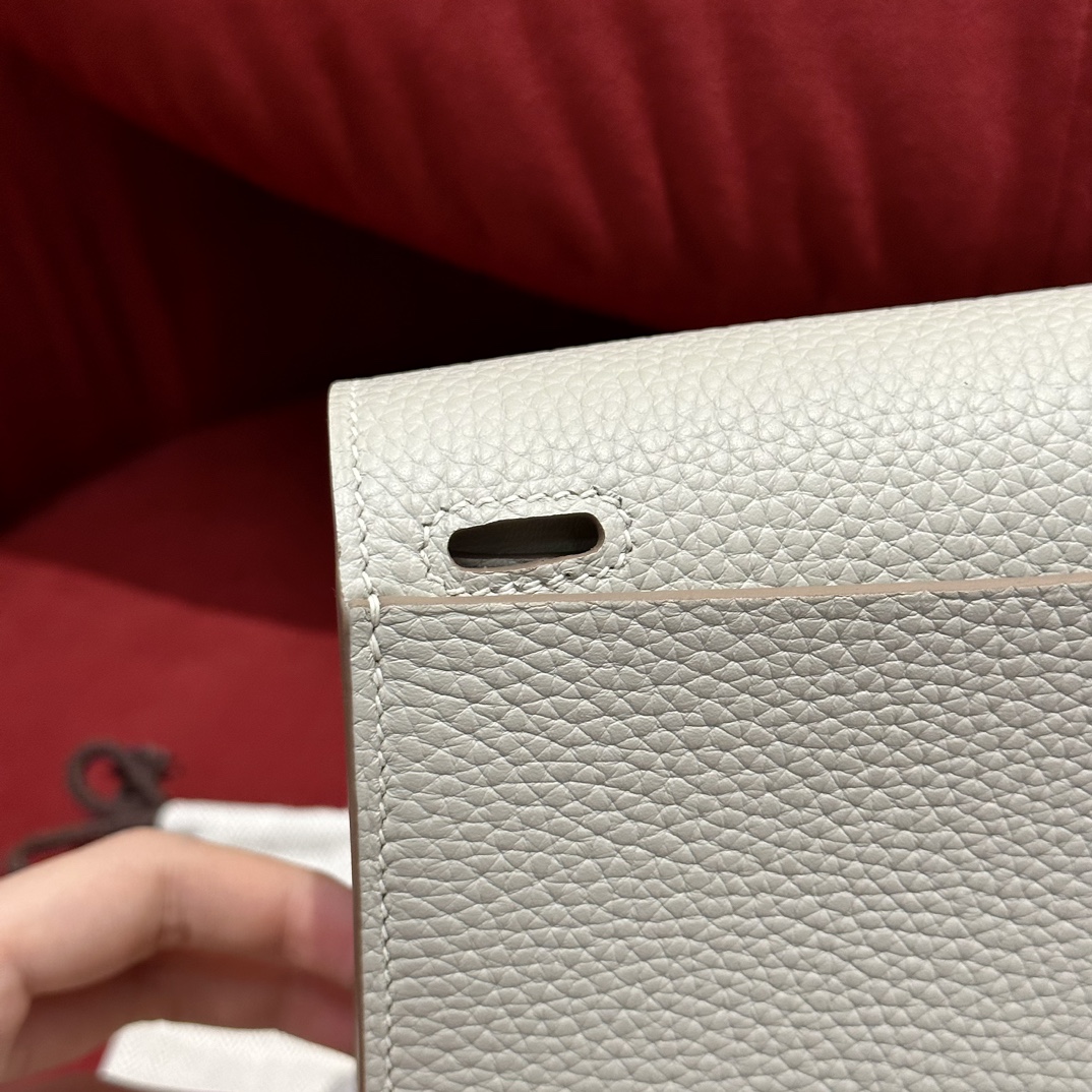 Hermès Halzan 25 Glacier white Togo