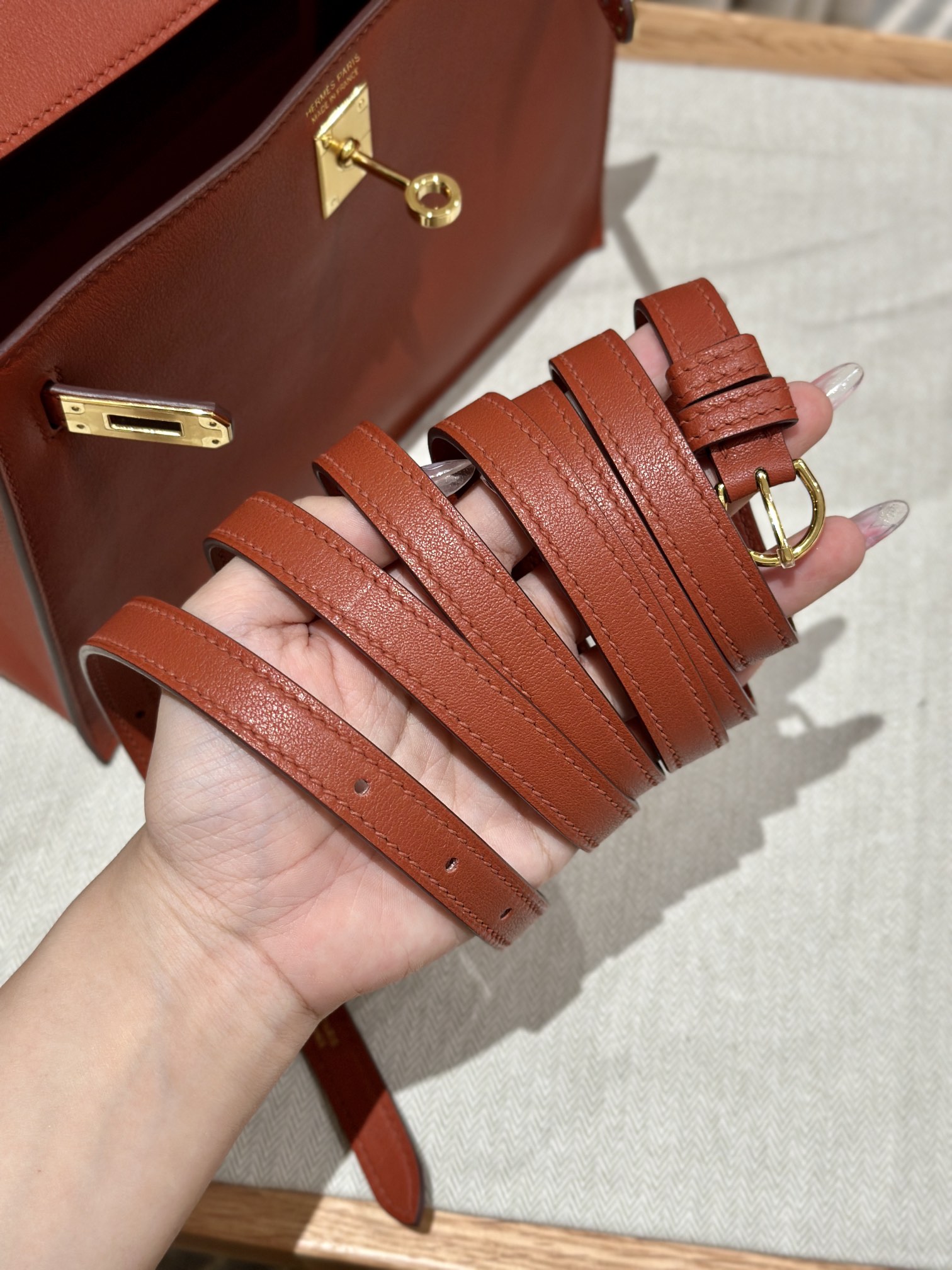 Hermès Kelly danse 22  Brique Swift