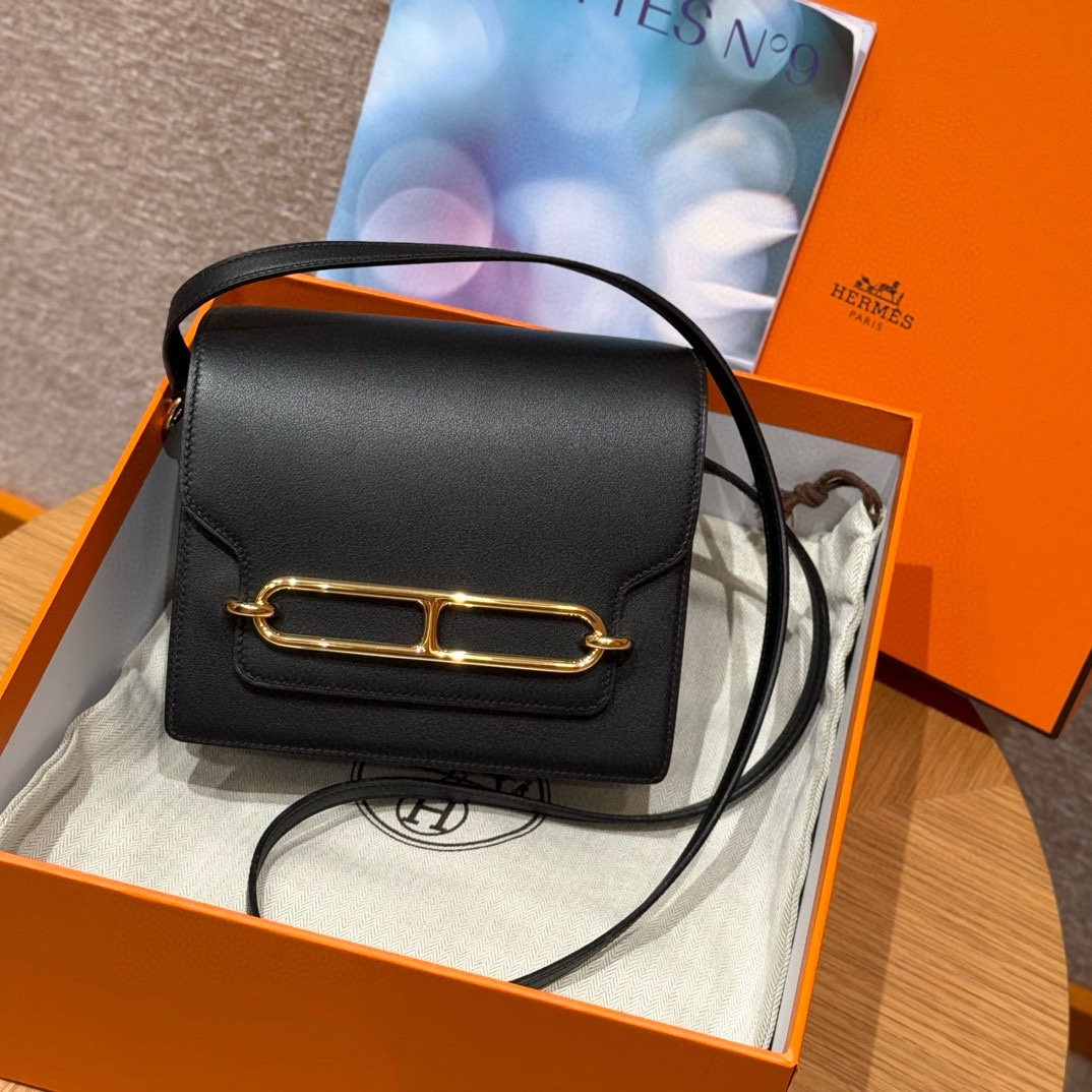 Hermès Roulis 18 Noir Swift