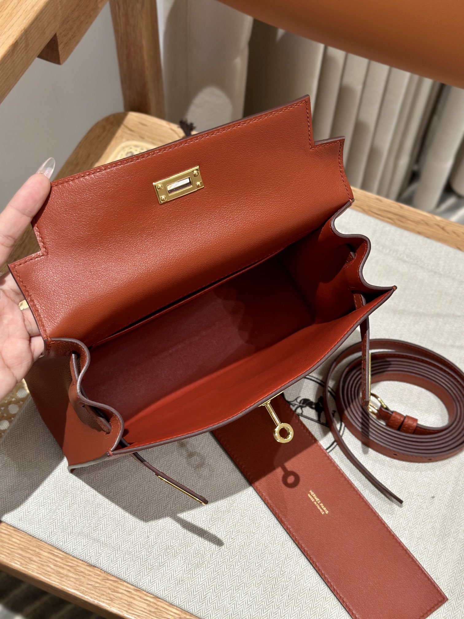 Hermès Kelly danse 22  Brique Swift