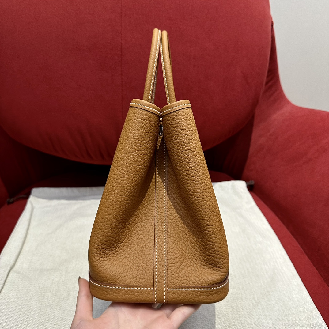 Hermès  Garden party 30  Taffy gold Clemence