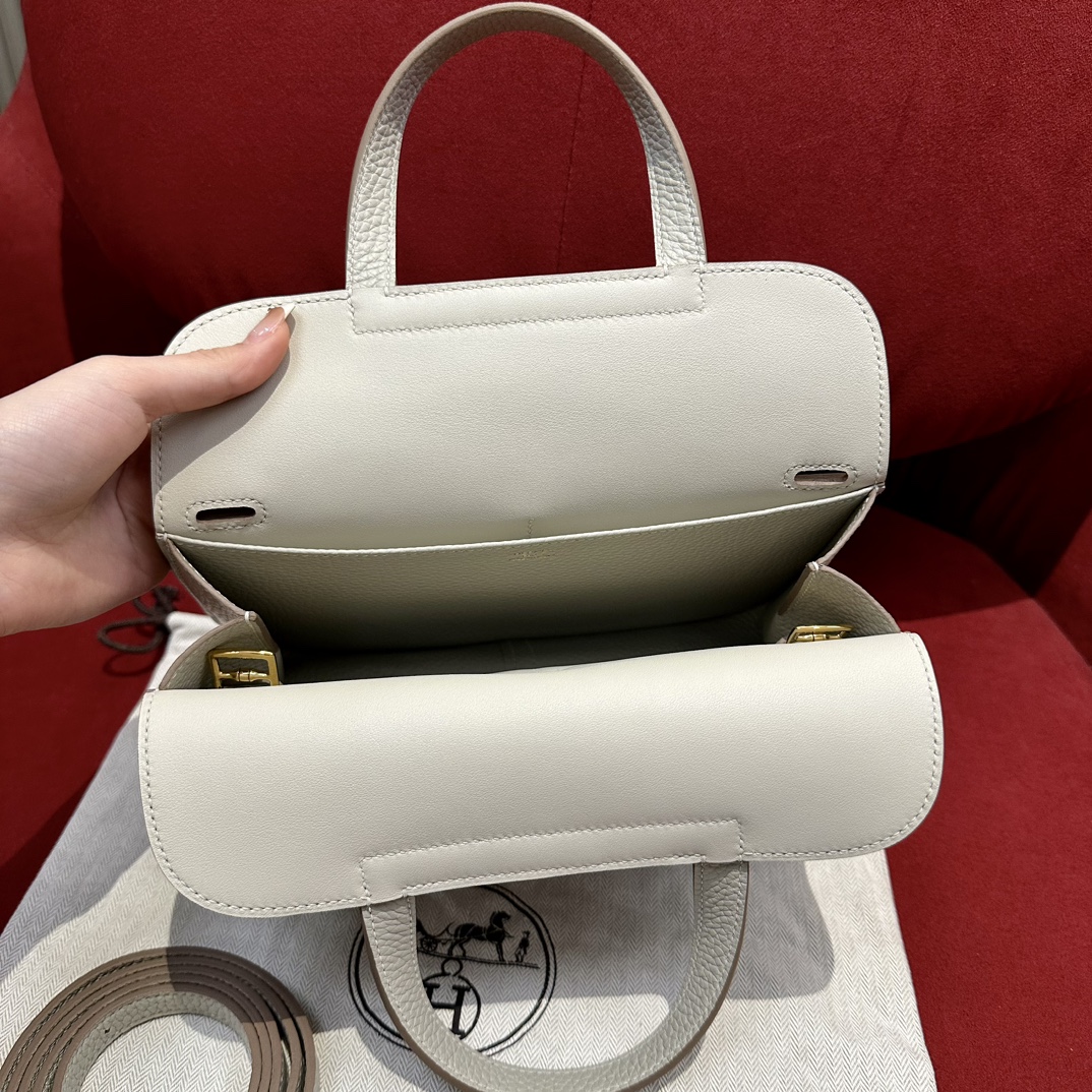 Hermès Halzan 25 Glacier white Togo