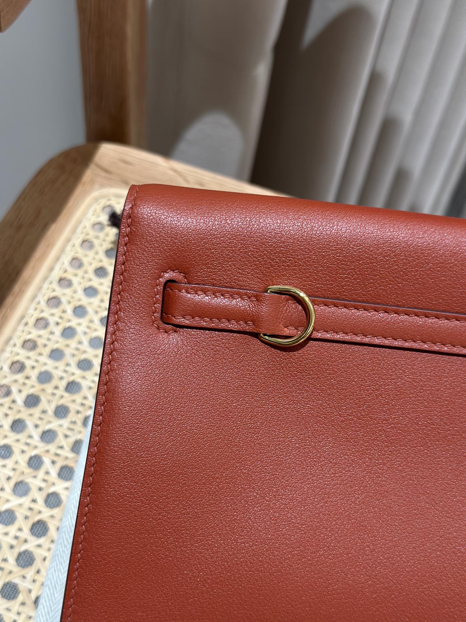 Hermès Kelly danse 22  Brique Swift