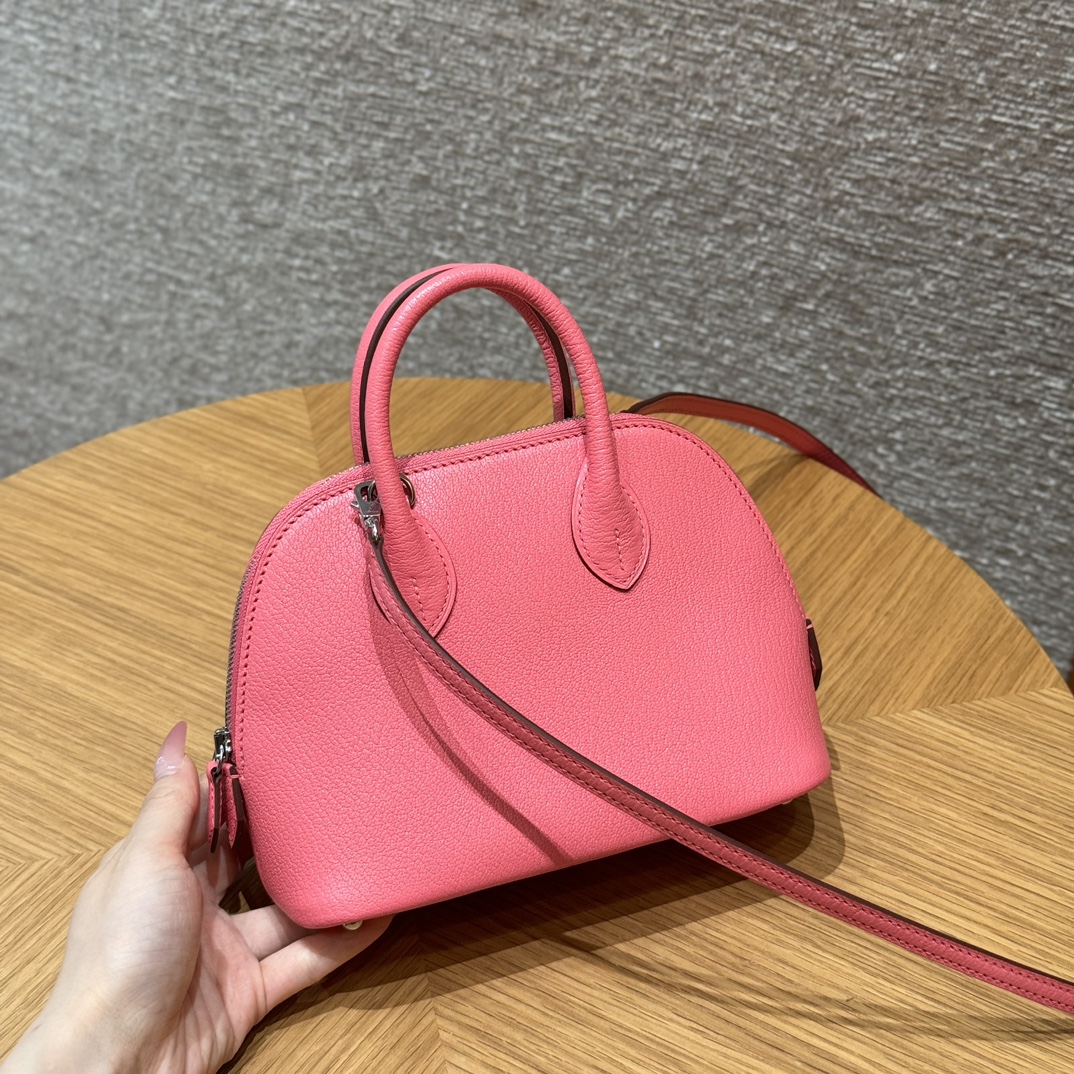 Hermès Bolide 21 Rose azalee Chever