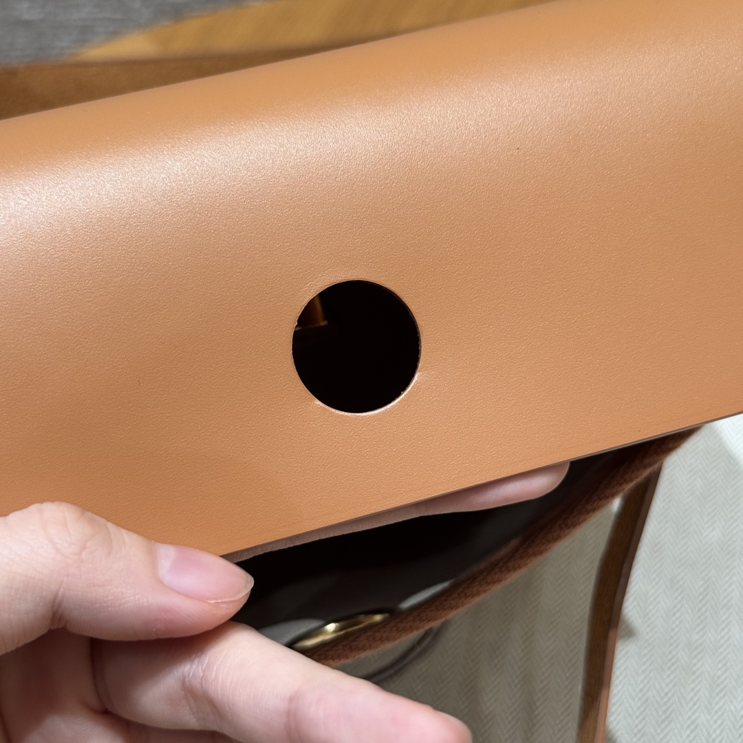 Hermès  Herbag 20 Beton/naturel sable  Canvas and cowhide