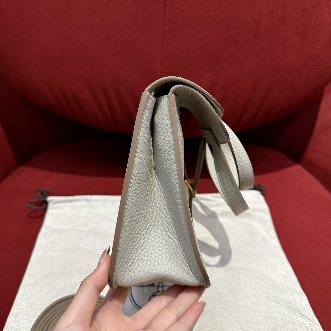 Hermès Halzan 25 Glacier white Togo