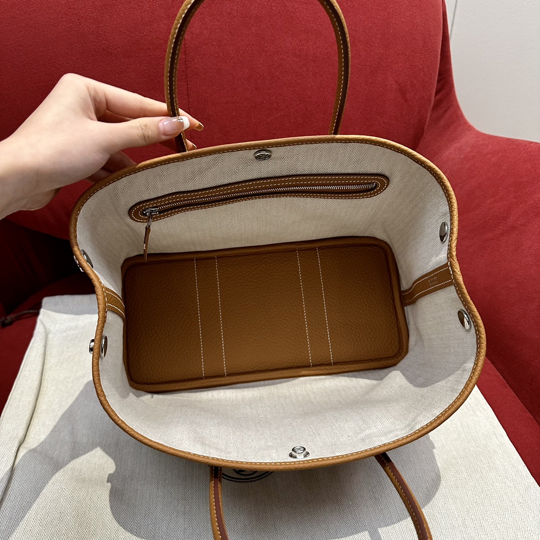 Hermès  Garden party 30  Taffy gold Clemence