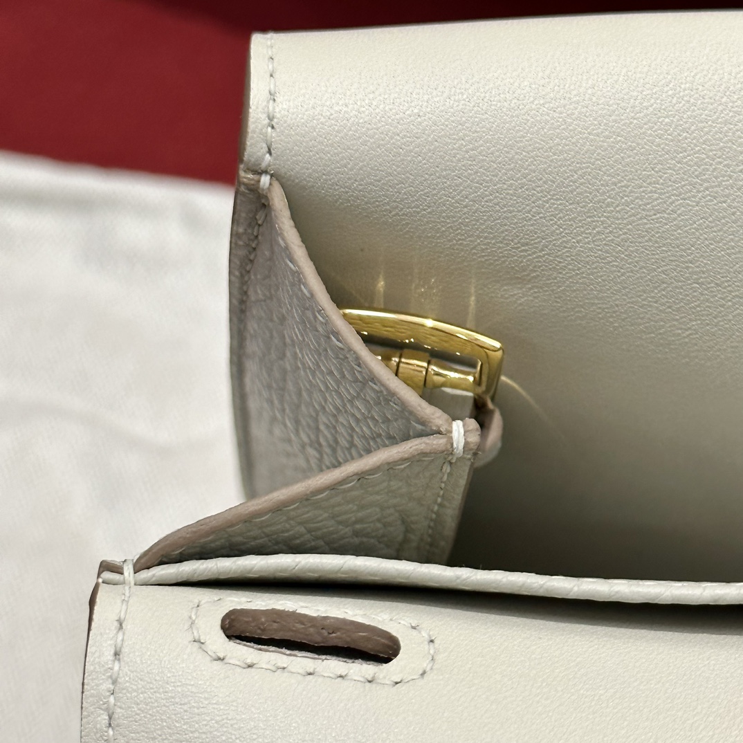 Hermès Halzan 25 Glacier white Togo