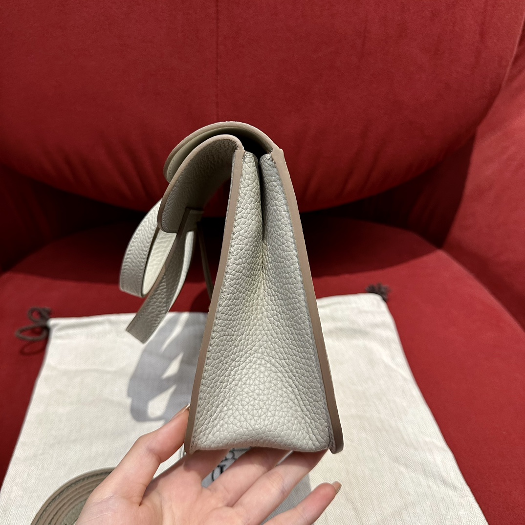 Hermès Halzan 25 Glacier white Togo