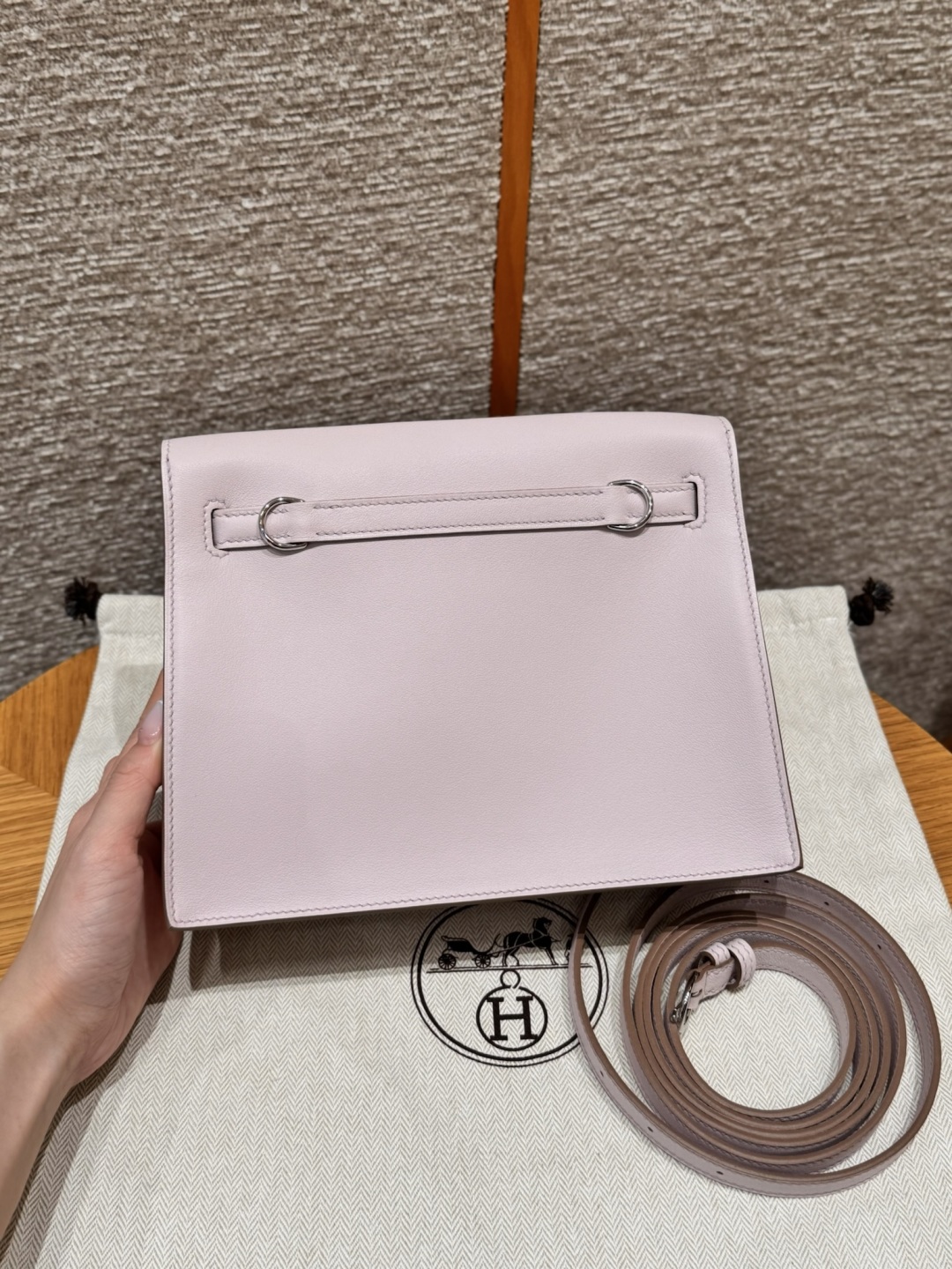 Hermès Kelly danse 22  Mauve pale Swift