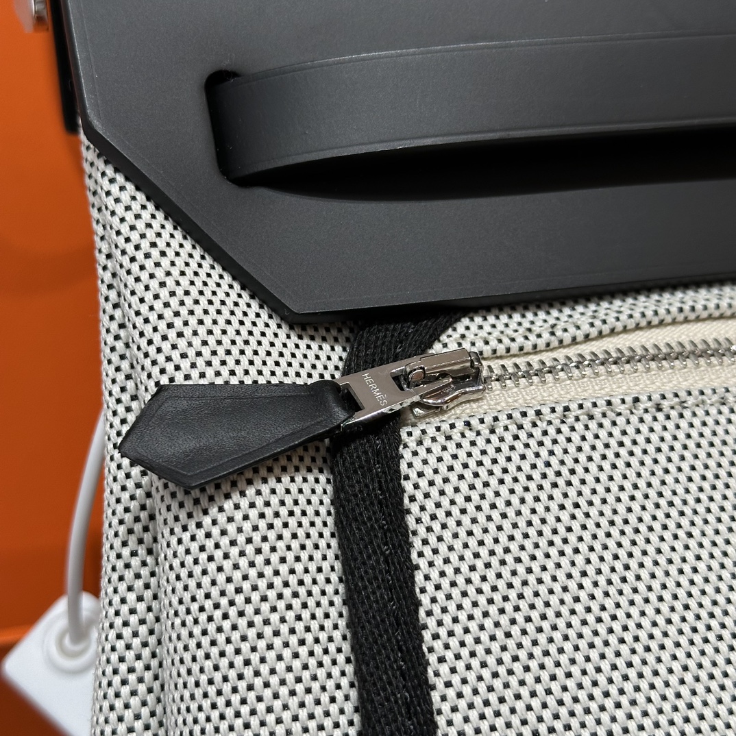 Hermès  Herbag 31 Black silver Pegasus Canvas and cowhide