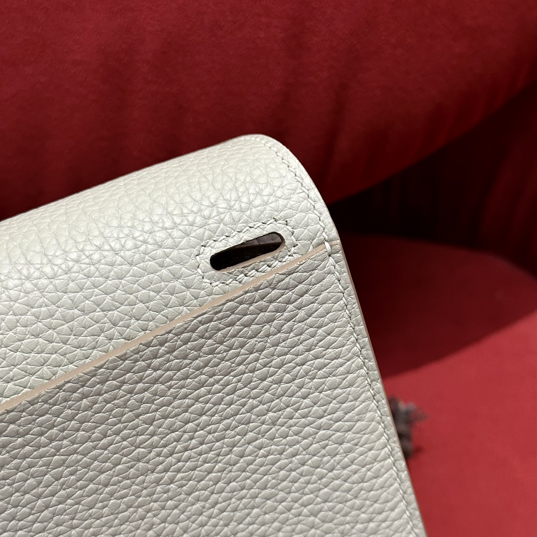 Hermès Halzan 25 Glacier white Togo