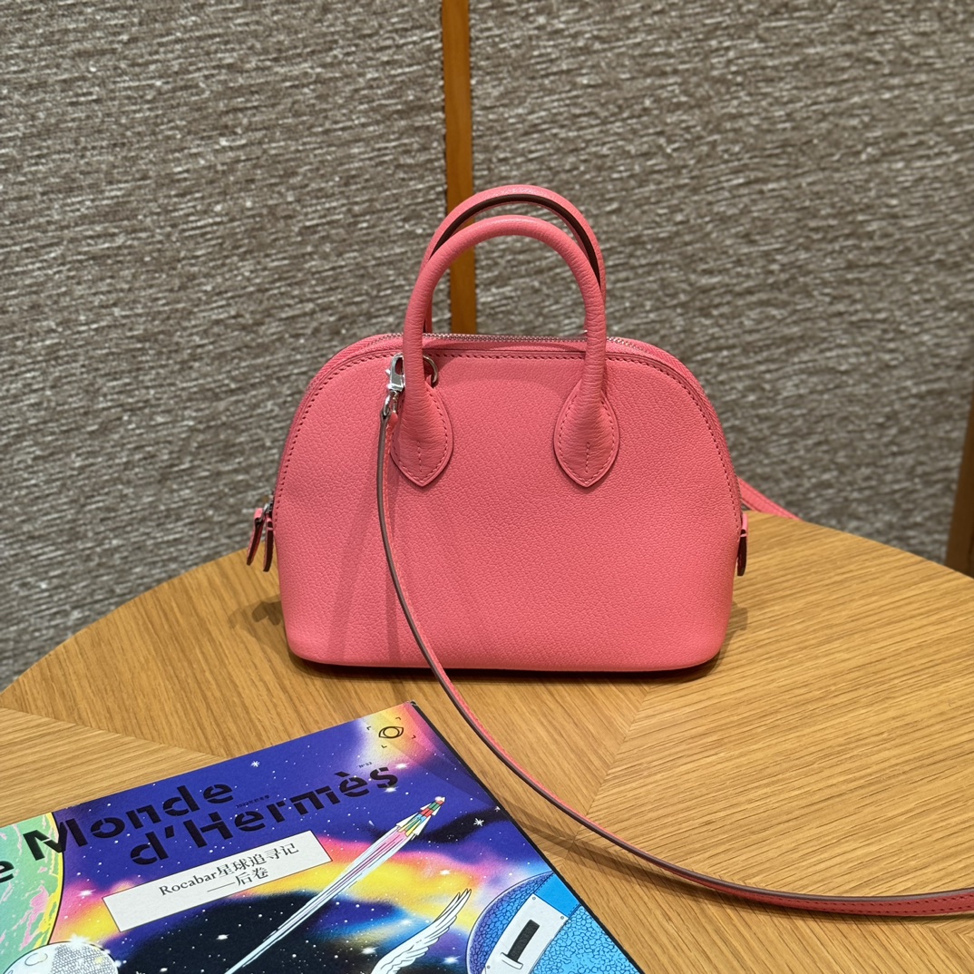 Hermès Bolide 21 Rose azalee Chever