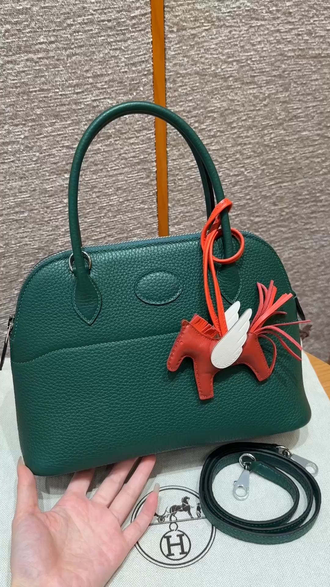Hermès Bolide 27 Malachite Clemence