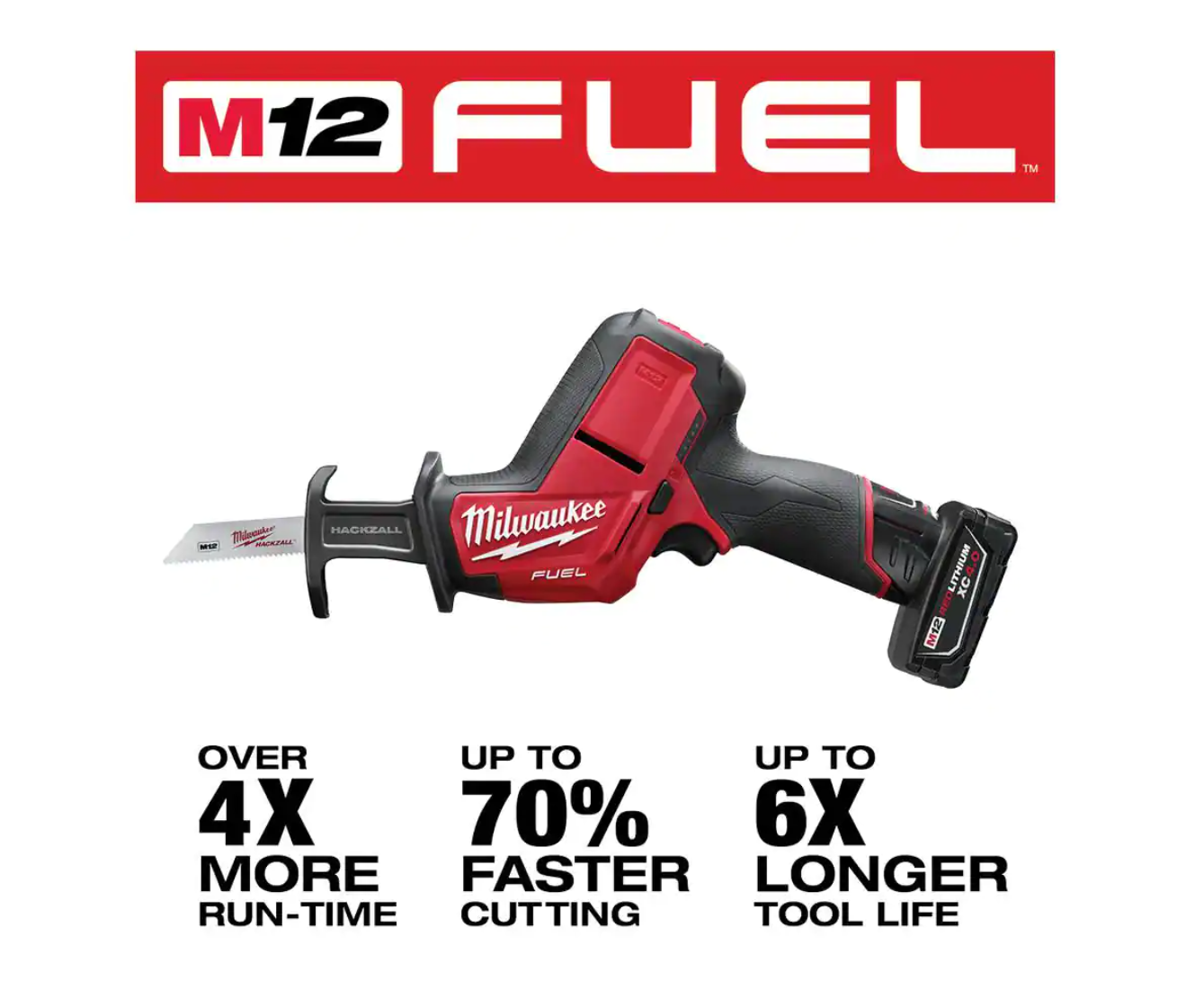 2520-21XC-48-11-2460 M12 12V Lithium-Ion Brushless Cordless Reciprocating Saw Kit with 6.0Ah Battery