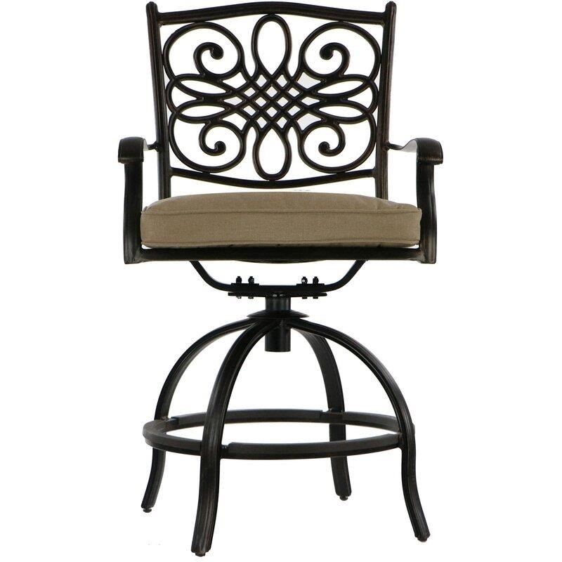 Ricci Square 4 - Person 42'' Long Aluminum Bar Height Dining Set with Cushions