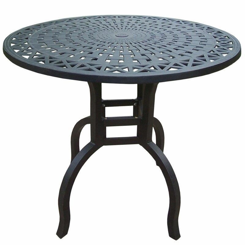 Morocco Round 4 - Person Aluminum Bar Height Dining Set with Cushions