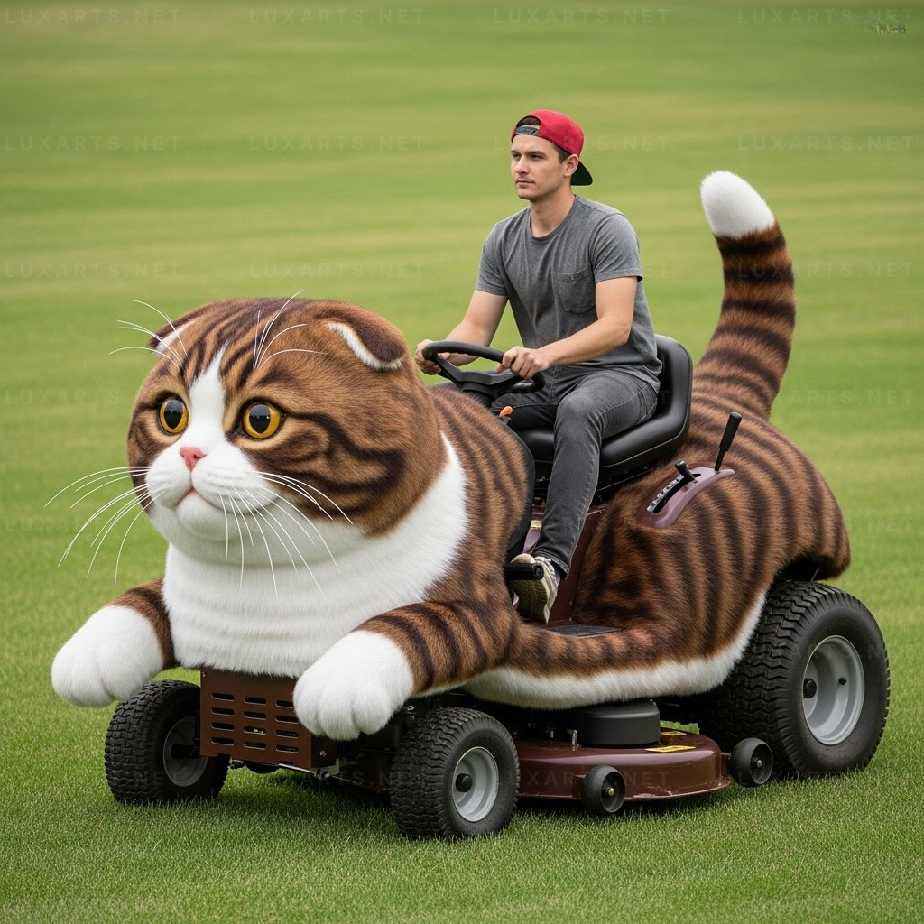 Cat Shaped Lawn Mower
