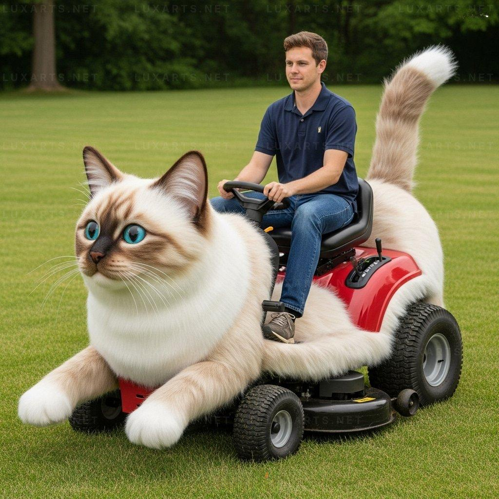 Cat Shaped Lawn Mower