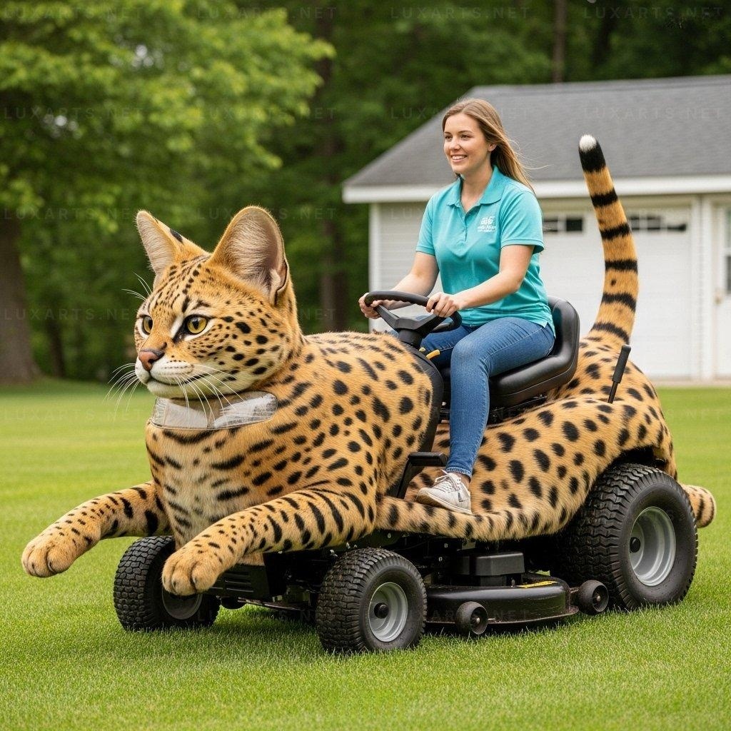 Cat Shaped Lawn Mower