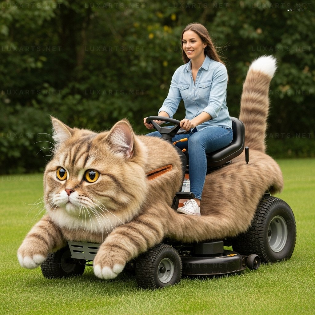 Cat Shaped Lawn Mower