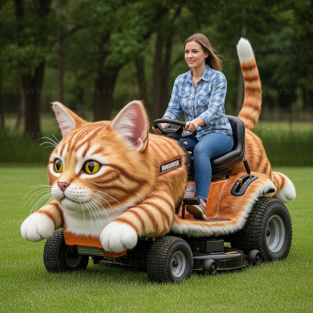 Cat Shaped Lawn Mower